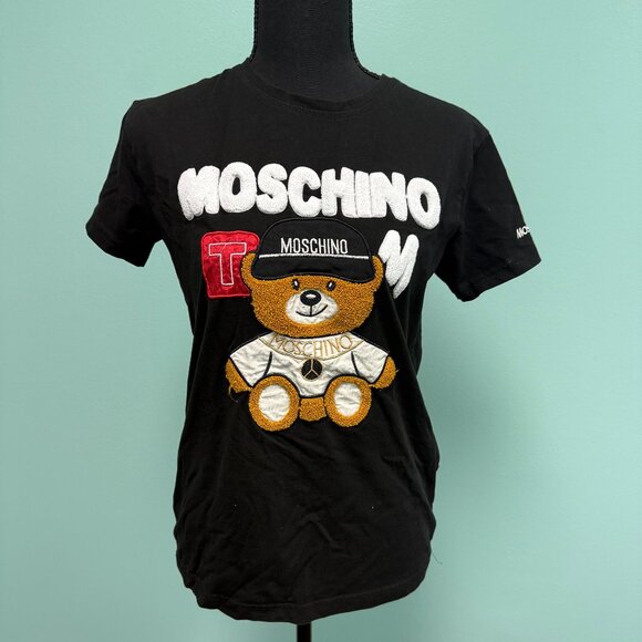 Moschino Tops - Moschino embroidered teddy bear crew neck t-shirt in black size S.